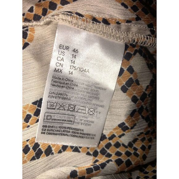 Richard Allen H&M Long Sleeve Blouse Womens 14 Buttons Print - Picture 6 of 6